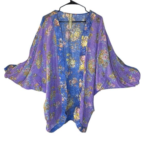 Aratta Silent Journey Floral Open Front Kimono Cardigan - OS - Picture 1 of 3